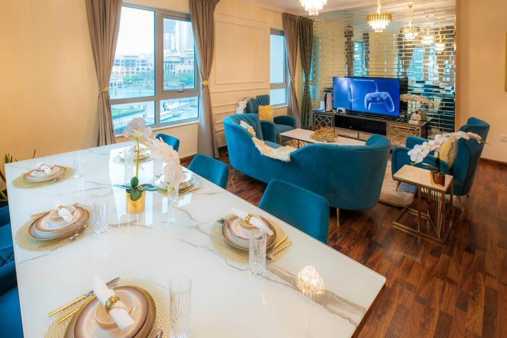 First Class 2Br With Full Burj Khalifa And Fountain View Dubaj Kültér fotó